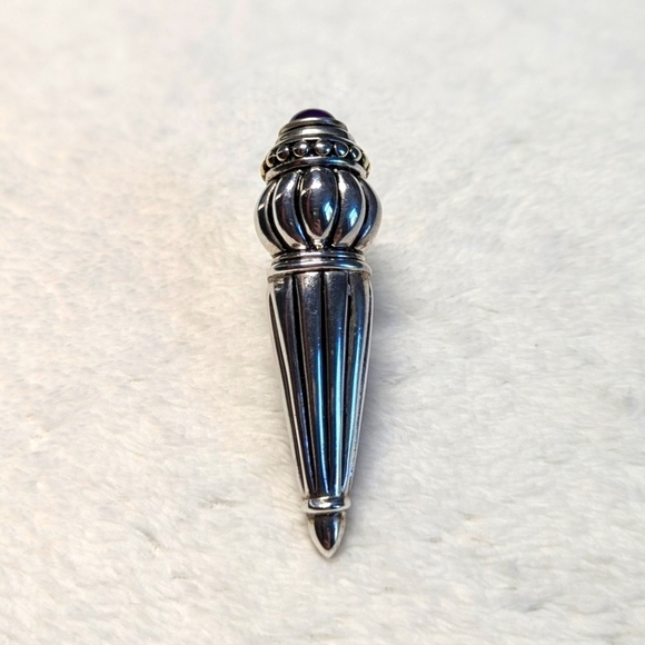 Vintage Pat Airess Sterling Silver Brooche with Amethyst Cabochon - Picture 8 of 12